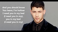 Nick Jonas Right Now Lyrics - YouTube