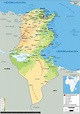Tunisia Map (Physical) - Worldometer