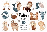 Zodiac baby clipart Zodiac sign svg Lindo horóscopo infantil - Etsy España