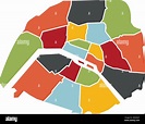 Mapa de los distritos de la ciudad de París en Francia Fotografía de ...