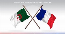Algerien gegen Frankreich Flaggen zweier Länder - Illustration