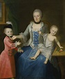 Retrato de Friederica Adolphina, condessa de Schlieben e seus dois ...