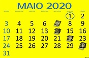 CALENDÁRIO MAIO 2020 E FERIADOS NACIONAIS – Digitei