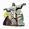 a estátua do cristo redentor no rio de janeiro, brasil, adesivo de ...