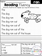 Learning To Read Free Printable Worksheets
