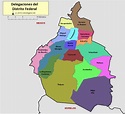 Mapa de las delegaciones del Distrito Federal de México