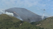 林村山火｜大火焚燒逾一夜 航拍直撃山林成焦土 直升機來回灌救