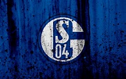 Download wallpapers FC Schalke 04, 4k, logo, Bundesliga, stone texture ...