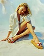 Candice Swanepoel Schutz Sandals High Summer 2023 Campaign