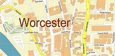 Worcester Area UK Map Vector City Plan High Detailed Street Map ...