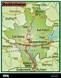 Karte von Rosenheim mit Verkehrsnetz Stock-Vektorgrafik - Alamy