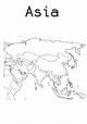 Dibujos de Mapas de Asia y Paises para colorear | Colorear imágenes