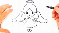 Cómo dibujar un Ángel para niños | Dibujo de Ángel paso a paso - YouTube
