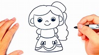 Cómo dibujar una Princesa paso a paso | Dibujo fácil de Princesa - YouTube