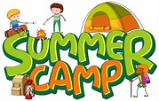 Sticker design for summer camp with many kids at the camp 1211784 ...