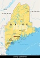 Maine, Bundesstaat der Vereinigten Staaten von Amerika. Straßenkarte ...