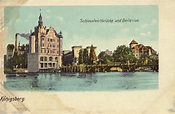 Königsberg O.-Pr., Ostpreußen: Schlossteichbrücke und Bellevue ...