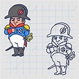 Hand Drawn Character Of Napoleon Bonaparte With Hand In Jacket Vector ...