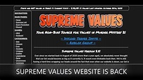SUPREME VALUES WEBSITE IS BACK - YouTube