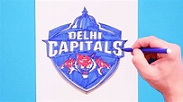 How to draw Delhi Capitals Logo - IPL Team - YouTube