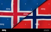Dos banderas de los estados de Islandia y Noruega. Antecedentes ...