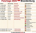 Feiertage Brandenburg 2025 - Kalenderpedia