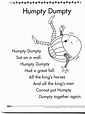 Humpty Dumpty Nursery Rhyme Printable Images & Pictures | Kids nursery ...