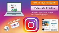 How to save instagram picture to Laptop and any device - YouTube