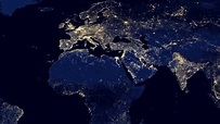 World map animation with lights shining at night Motion Background ...