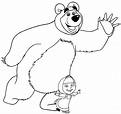 Dibujo de Masha y el oso para colorear