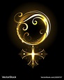 Golden symbol of venus Royalty Free Vector Image