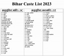 Bihar Jati List 2023 - Bihar All Caste List OBC EBC & General, SC-ST ...