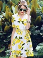 Fashion Lemon Print A-Line Dress | Fashion, Lemon dress, Ladies dress ...
