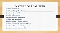 Nature of learning