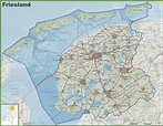 Map of Friesland with cities and towns - Ontheworldmap.com