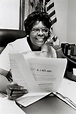 Congresswoman Cardiss Collins at her desk, circa 1985 | UIC today