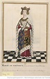 Portrait de Marie d’Avesnes ou de Hainaut portant robe partie aux armes ...
