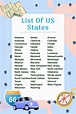 List of All US States | PDF Excel CSV - CopyLists.com