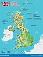 Mapa Físico Del Reino Unido Ilustración del Vector - Ilustración de ...