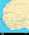 Mapa de África occidental Fotografía de stock - Alamy