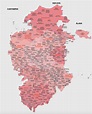 Municipios de Burgos mapa vectorial illustrator eps de