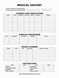 Printable Free Medical History Questionnaire Template - Free Printable ...
