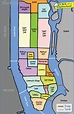 New York neighborhoods map manhattan - ToursMaps.com