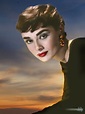 Audrey Hepburn, colorized from a 1954 promo still for her film Sabrina ...