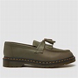Dr Martens Khaki Adrian Yellow Stitch Loafer Shoes - ShoeFreak