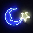 Neon Moon Star | Blue neon lights, Neon signs, Neon painting