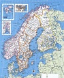 Mapa grande política detallado de Noruega, Suecia, Finlandia y ...
