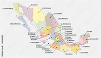 mexico postal code areas map Stock Vector | Adobe Stock
