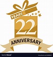 22 years gift box ribbon anniversary Royalty Free Vector