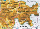 Map of Graubünden, Canton (State / Section in Switzerland) | Welt-Atlas.de